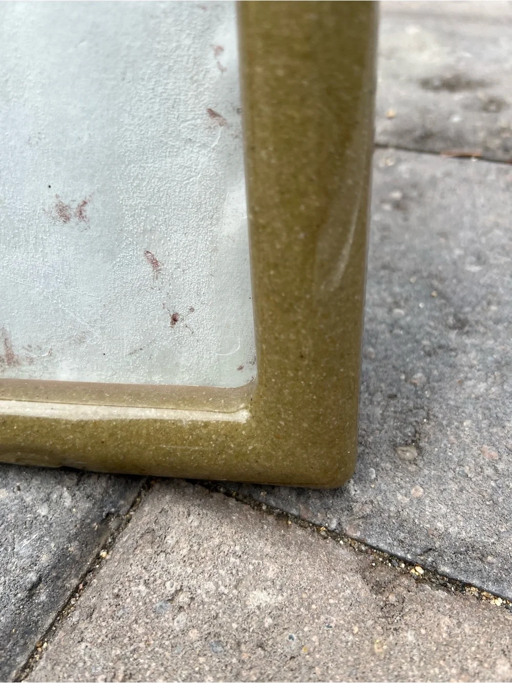 Vintage Carved Soapstone 5x7 Picture Frame by Zhongyi Arts, Polished Olive Green